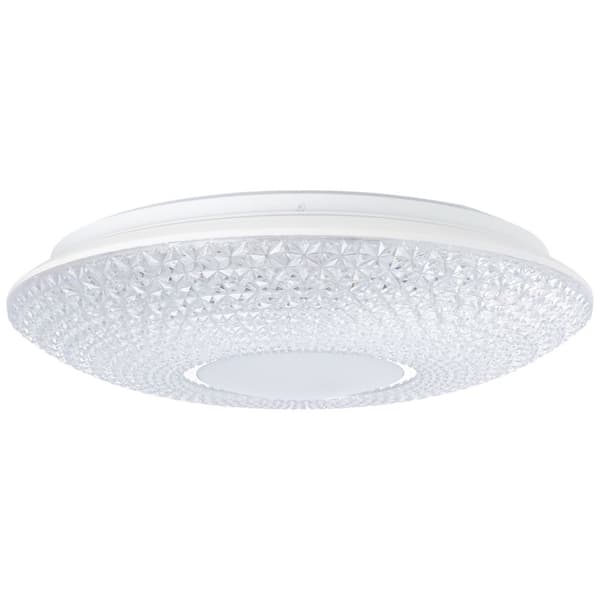 BRILLIANT lampa Nunya LED taklampa 42cm vit / krom | 1x 24W LED integrerad, (1600lm, 3000K) | Skala A ++ till E | Energibesparande och långvarig tack
