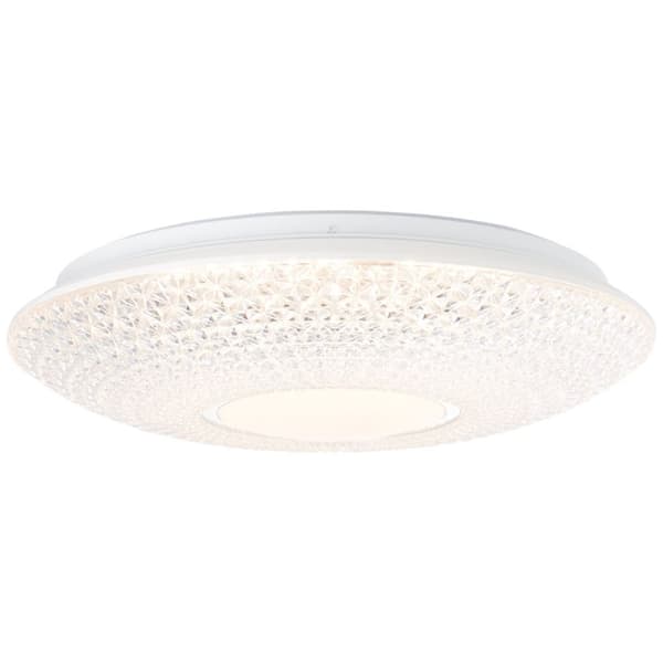 BRILLIANT lampa Nunya LED taklampa 42cm vit / krom | 1x 24W LED integrerad, (1600lm, 3000K) | Skala A ++ till E | Energibesparande och långvarig tack