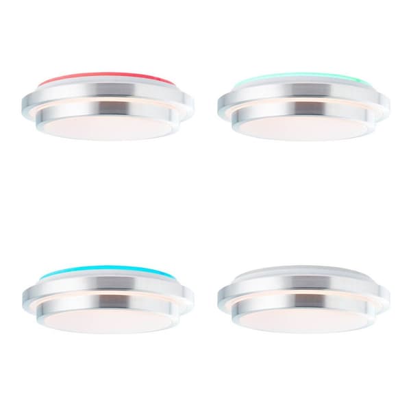 BRILLIANT lampuu Vilma LED kattovalaisin 41 cm valkoinen-hopea | 1x 24W LED integroitu, (2460lm, 3000-6000K) | Asteikko A ++ E | Portaattomasti himmen