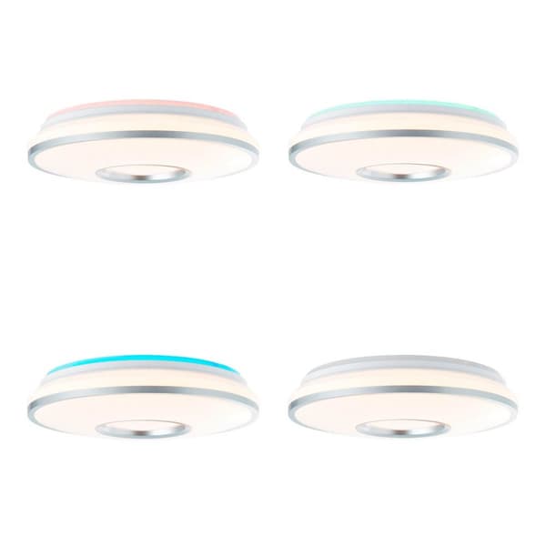 BRILLIANT lamppu Visitation LED kattovalaisin 39cm valkoinen-hopea | 1x 24W LED integroitu, (2460lm, 3000-6000K) | Asteikko A ++ E | Portaattomasti hi
