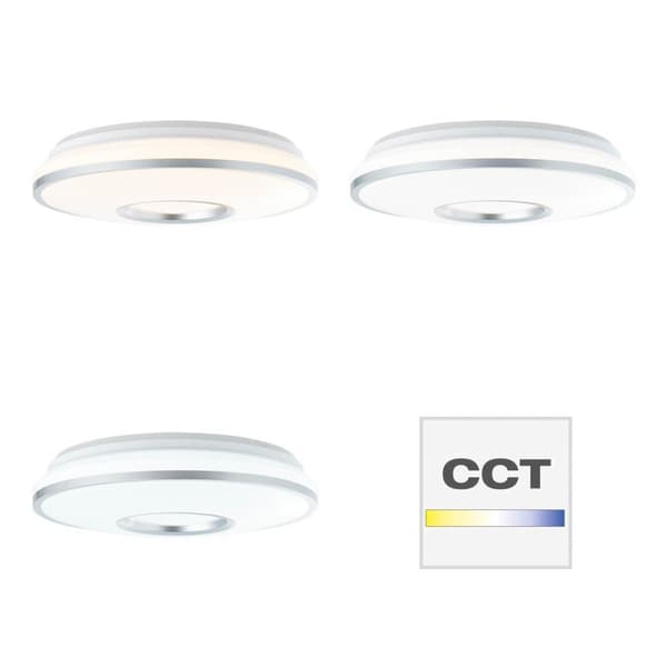 BRILLIANT lamppu Visitation LED kattovalaisin 39cm valkoinen-hopea | 1x 24W LED integroitu, (2460lm, 3000-6000K) | Asteikko A ++ E | Portaattomasti hi