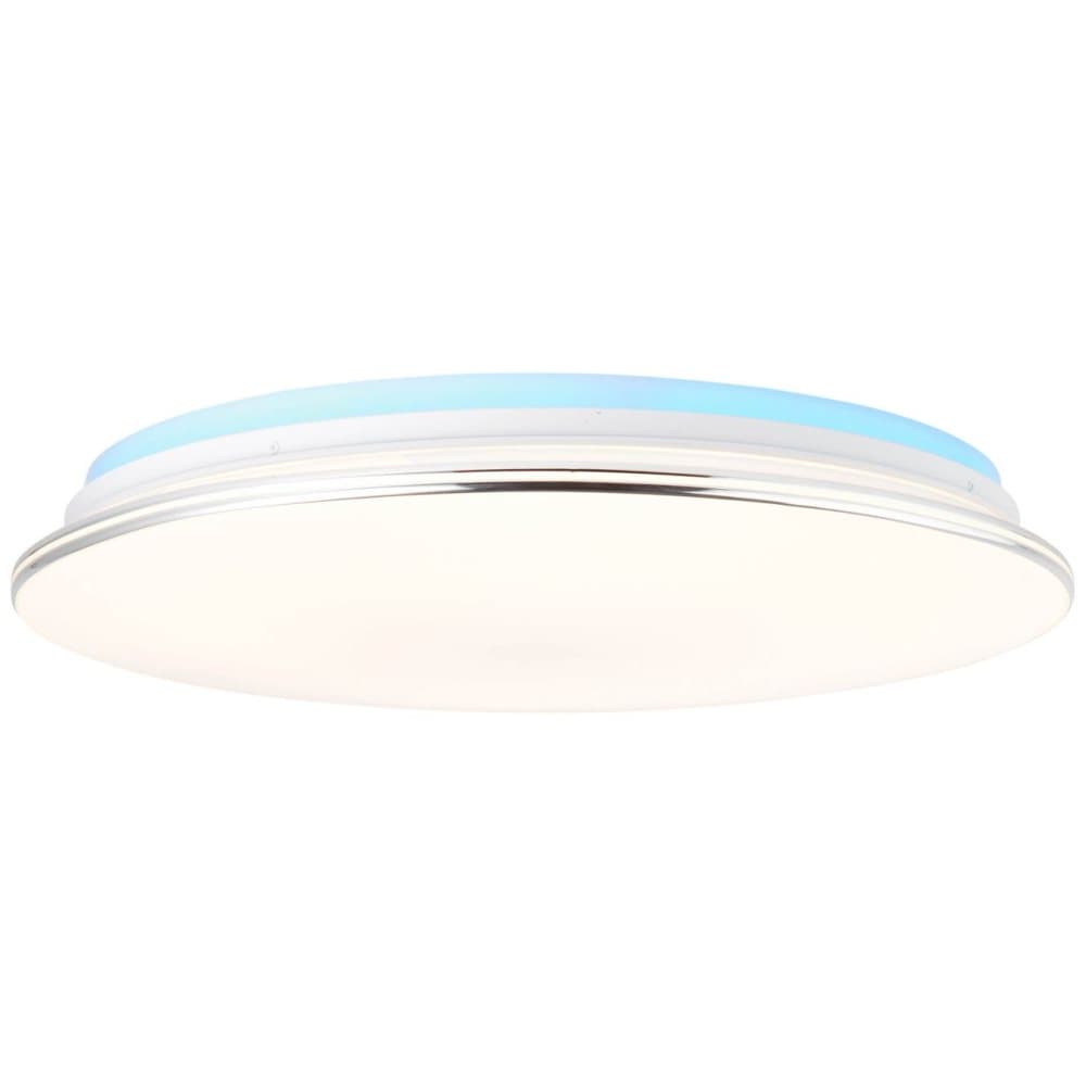 BRILLIANT lampa Edna LED taklampa 50 cm vit / krom | 1x 32W LED integrerad, (3125lm, 3000-6000K) | Skala A ++ till E | Oändligt dimbar / styrbar via f