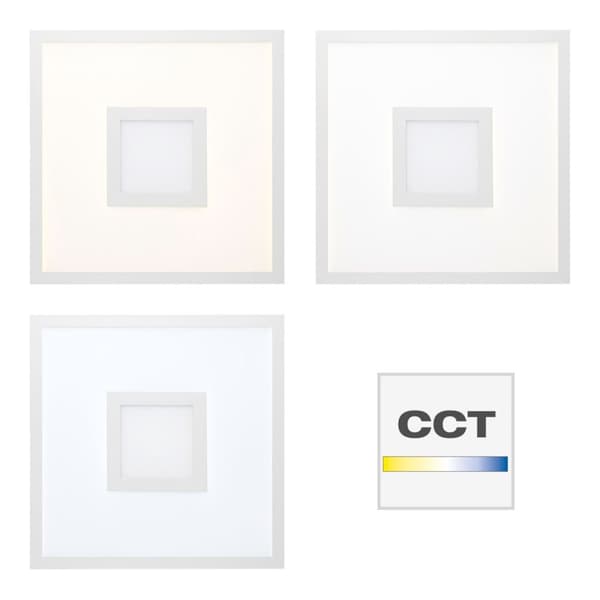 BRILLIANT lampa Odella LED takpanel 40x40cm vit | 1x 25W LED integrerad, (2480lm, 2700-6500K) | Skala A ++ till E | RGB dekorativt ljus för färgglad a