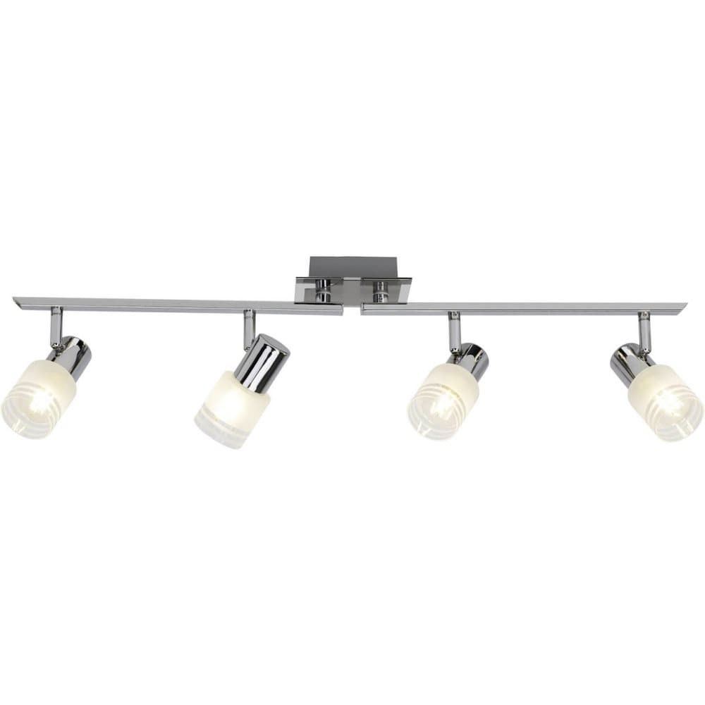 BRILLIANT lampa Lea LED spotrör 4-lågor järn / krom / vit | 4x LED-D45, E14, 4W LED dropplampa ingår, 450lm, 2700K | Vridbara armar | Energibesparande