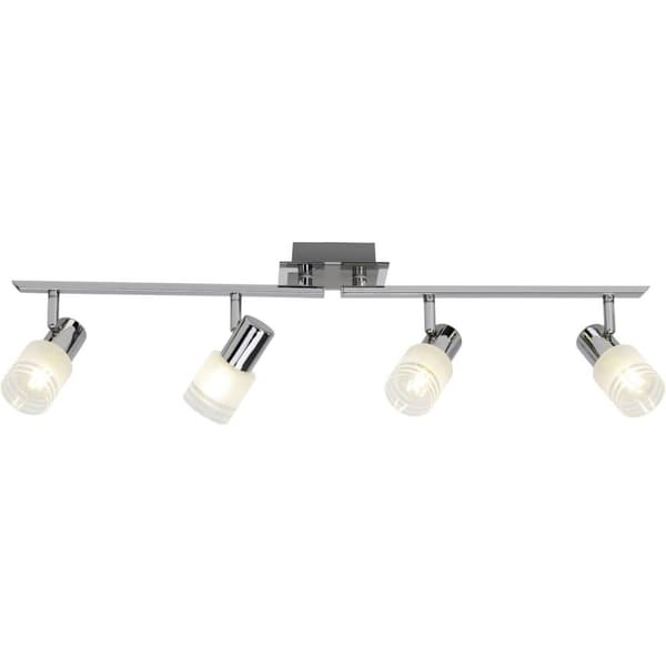 BRILLIANT lampe Lea LED spotlight 4-flamme jern / krom / hvid | 4x LED-D45, E14, 4W LED dryplampe medfølger, 450lm, 2700K | Drejearme | Energibesparen
