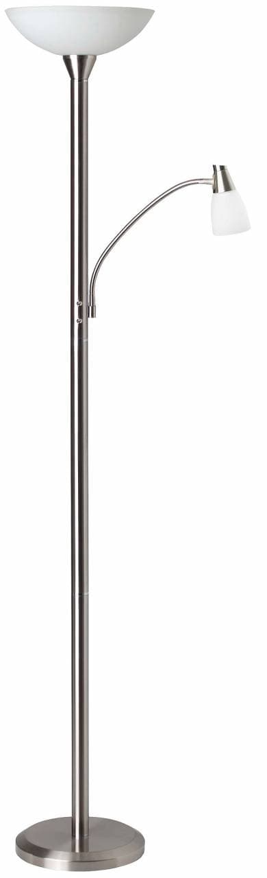 BRILLIANT lampa Lucy LED uplight läsarmjärn | 1x LED-A60, E27, 5,5 W LED-ljuskälla ingår, 470lm, 3000K | Med vippbrytare | Läsarmen kan justeras indiv