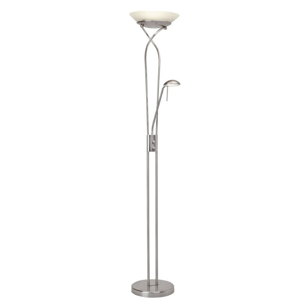 BRILLIANT lampa Ollie LED lättare läsarm järn / vit | 1x 18W LED integrerad SMD, 1600lm, 3000K | Strålkastare och läsarm justerbar via rotationsdimmer
