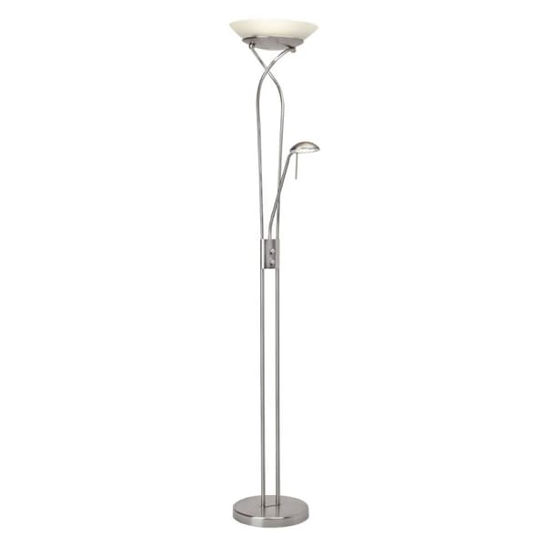 BRILLIANT lampa Ollie LED lättare läsarm järn / vit | 1x 18W LED integrerad SMD, 1600lm, 3000K | Strålkastare och läsarm justerbar via rotationsdimmer