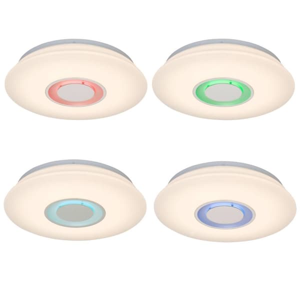 BRILLIANT lampa Donata LED vägg- och taklampa 37cm vit | 1x 12W LED integrerad, 800lm, 3000K | Färgförändrande RGB-applikation | Justerbar i fyra steg