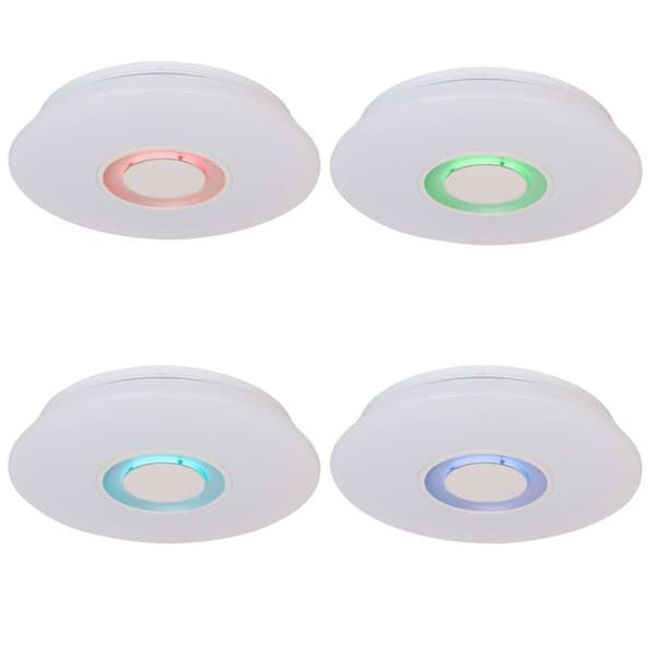 BRILLIANT lampa Donata LED vägg- och taklampa 37cm vit | 1x 12W LED integrerad, 800lm, 3000K | Färgförändrande RGB-applikation | Justerbar i fyra steg