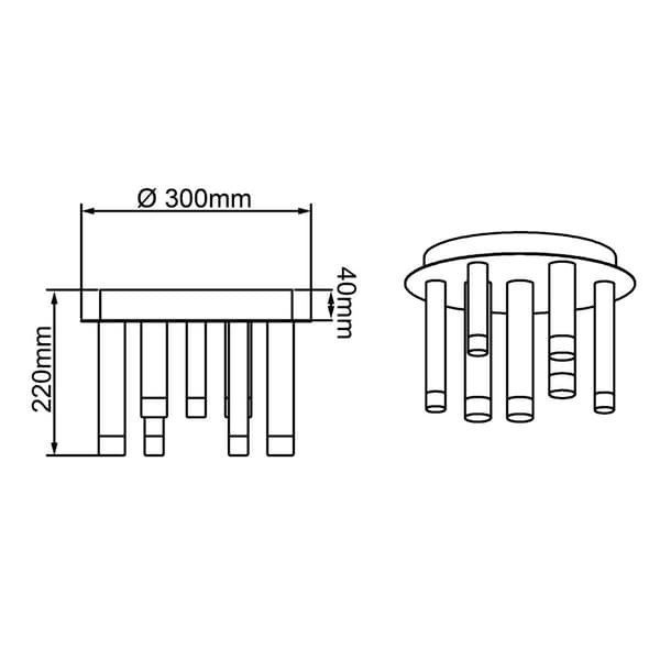 BRILLIANT lamppu cembalo LED kattovalaisin 7-liekki ruskea / kahvi | 7x 4W integroitu LED, 365lm, 3000K | Himmennettävä kolmessa vaiheessa seinäkytkim