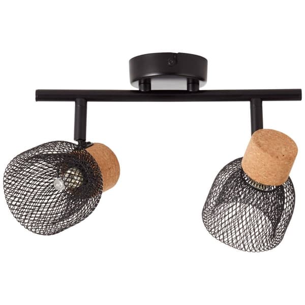 BRILLIANT lampa Flaka spot tub 2-flames svart matt | 2x QT14, G9, 6W, lämplig för stiftlampor som inte ingår | Svängbara huvuden | Lämplig för LED-lam