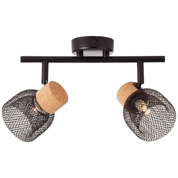 BRILLIANT lampa Flaka spot tub 2-flames svart matt | 2x QT14, G9, 6W, lämplig för stiftlampor som inte ingår | Svängbara huvuden | Lämplig för LED-lam