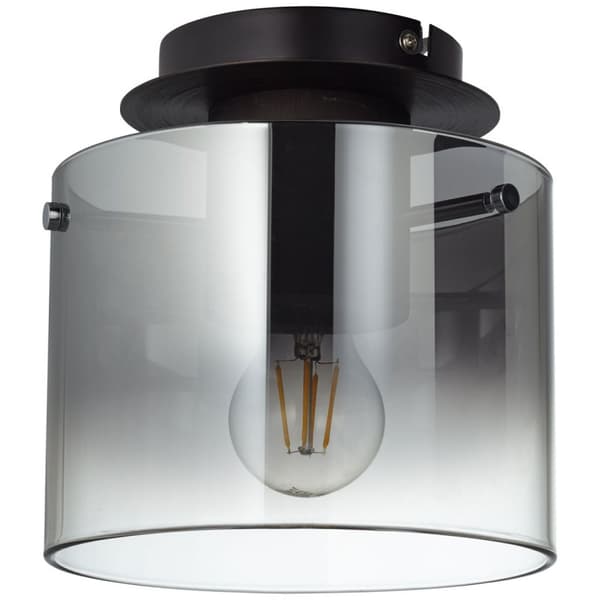BRILLIANT Lamp Beth kattovalaisin 20cm kahvi / savulasi | 1x A60, E27, 60W, gf normaalit lamput n, Ent, | Sopii LED-lampuille | Himmennettävä sopivia