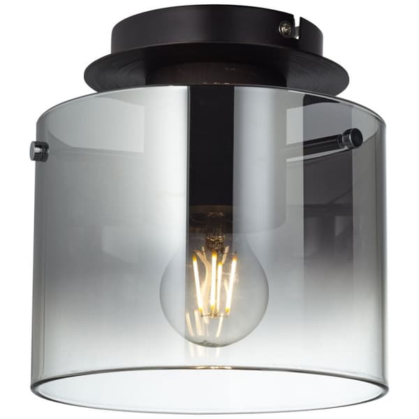 BRILLIANT Lamp Beth kattovalaisin 20cm kahvi / savulasi | 1x A60, E27, 60W, gf normaalit lamput n, Ent, | Sopii LED-lampuille | Himmennettävä sopivia