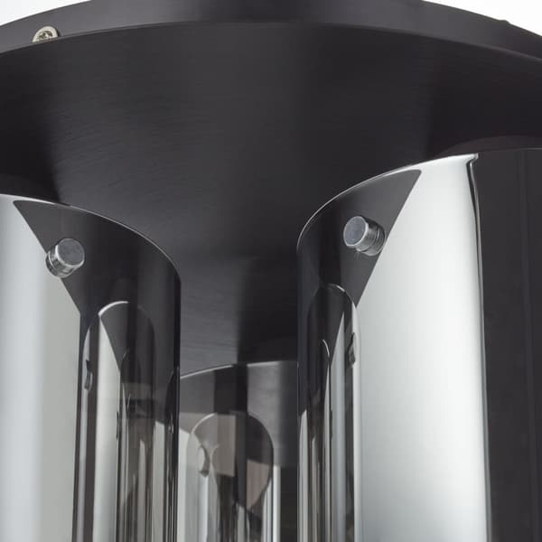 BRILLIANT lampe Beth loftslampe 35 cm sort / røget glas | 3x A60, E27, 60W, gf normale lamper n, Ent, | Velegnet til LED-lamper | Dæmpbar ved brug af