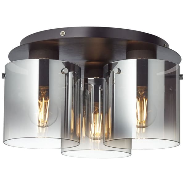 BRILLIANT lampuu Beth kattovalaisin 35 cm musta / savulasi | 3x A60, E27, 60W, gf normaalit lamput n, Ent, | Sopii LED-lampuille | Himmennettävä sopiv