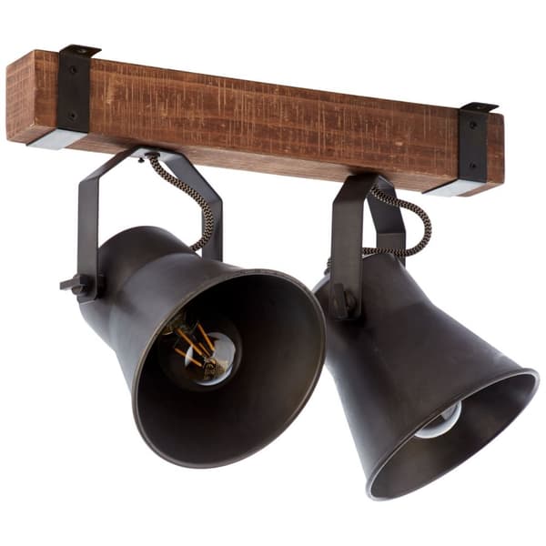 BRILLIANT lampa Plogstång 2-flammar svart stål | 2x A60, E27, 10W, gf normala lampor n, Ent, | Svängbara huvuden | Lämplig för LED-lampor
