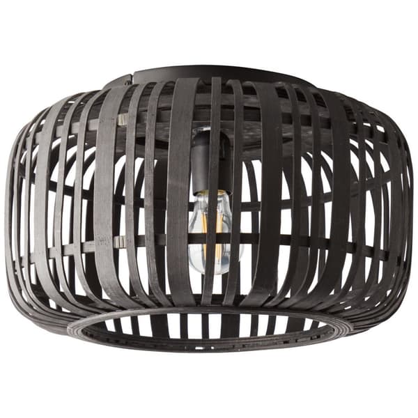 BRILLIANT Woodrow kattovalaisin 40cm puinen tumma/musta sisävalaistus, kattovalaisimet, koriste | 1x A60, E27, 60W, sopii vakiolamppuihin (ei sisälly)