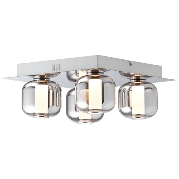 BRILLIANT Rafa LED taklampa 4-lågor krom / rökt glas inre lampor, taklampor, dekorativa | 4x 5,5W LED integrerad, (ljusflöde: 535lm, ljusfärg: 3000K)