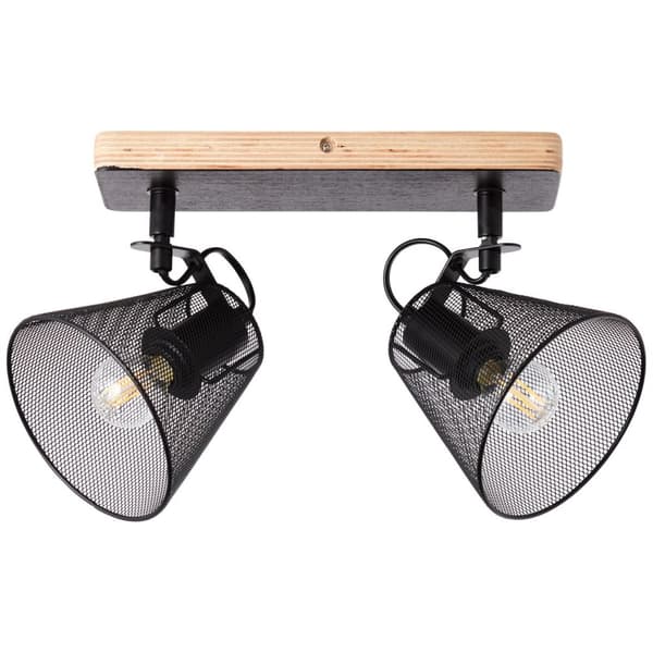 BRILLIANT lamppu, täyspisteen sauva 2-liekki musta / puunvärinen, metalli / puu, 2x D45, E14, 40W, tippalamput (ei sisälly), A ++