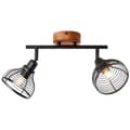 Miniatyrbild 4 av 11: BRILLIANT lampa, Avia spotrör 2-lågor svart / träfärgad, metall / trä, 2x D45, E14, 40W, dropplampor (ingår ej), A ++