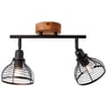 Miniatyrbild 6 av 11: BRILLIANT lampa, Avia spotrör 2-lågor svart / träfärgad, metall / trä, 2x D45, E14, 40W, dropplampor (ingår ej), A ++