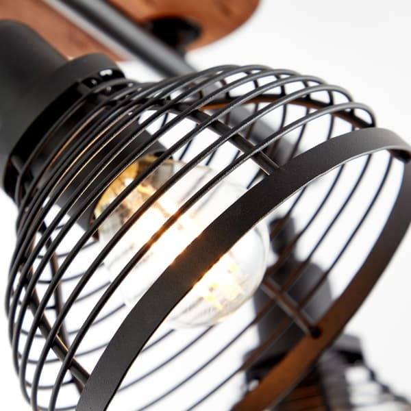 BRILLIANT lampa, Avia spotrör 2-lågor svart / träfärgad, metall / trä, 2x D45, E14, 40W, dropplampor (ingår ej), A ++