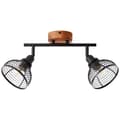 Miniatyrbild 2 av 11: BRILLIANT lampa, Avia spotrör 2-lågor svart / träfärgad, metall / trä, 2x D45, E14, 40W, dropplampor (ingår ej), A ++