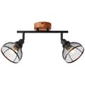 Miniatyrbild 1 av 11: BRILLIANT lampa, Avia spotrör 2-lågor svart / träfärgad, metall / trä, 2x D45, E14, 40W, dropplampor (ingår ej), A ++