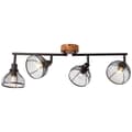 Miniatyrbillede 4 af 10: BRILLIANT lampe, Avia spotrør 4-flammer sort / træfarvet, metal / træ, 4x D45, E14, 40W, dryplamper (medfølger ikke), A ++