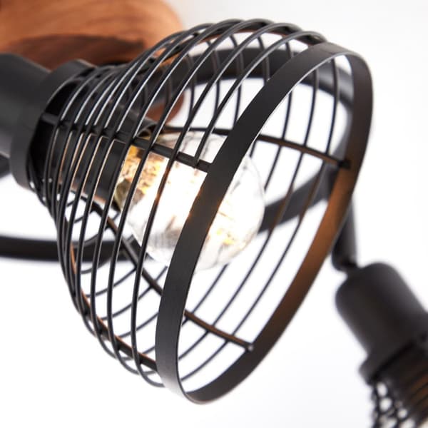 BRILLIANT lampa, Avia spot spiral 3-lågor svart / träfärgad, metall / trä, 3x D45, E14, 40W, dropplampor (ingår ej), A ++