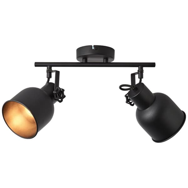 BRILLIANT lampe, Rolet spotrør 2-flammer sandsort, metal, 2x D45, E14, 18W, dryplamper (medfølger ikke), A++