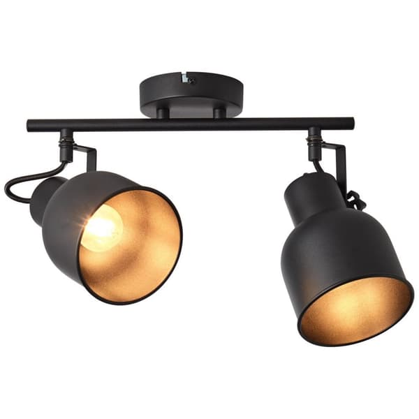 BRILLIANT lampe, Rolet spotrør 2-flammer sandsort, metal, 2x D45, E14, 18W, dryplamper (medfølger ikke), A++