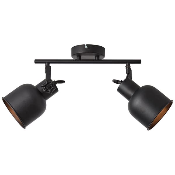 BRILLIANT lampe, Rolet spotrør 2-flammer sandsort, metal, 2x D45, E14, 18W, dryplamper (medfølger ikke), A++