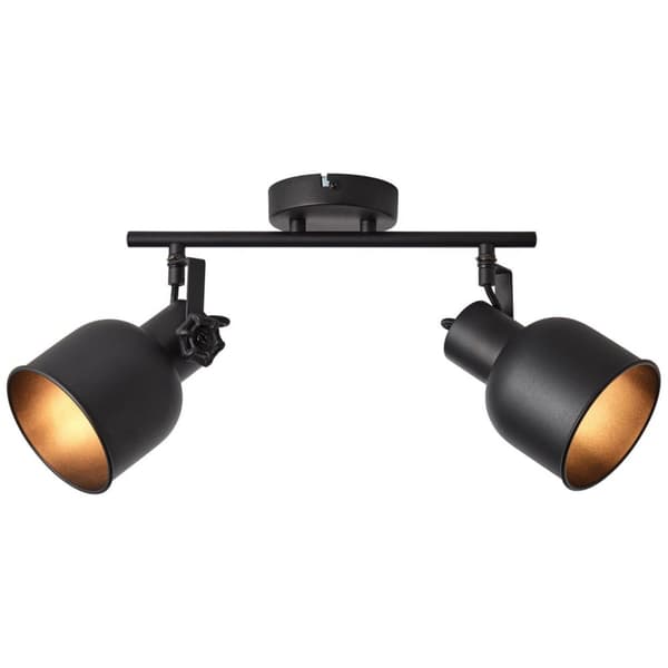 BRILLIANT lampe, Rolet spotrør 2-flammer sandsort, metal, 2x D45, E14, 18W, dryplamper (medfølger ikke), A++
