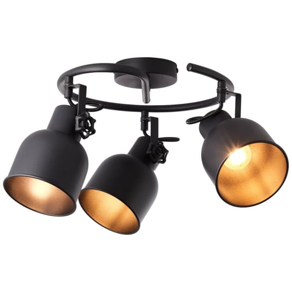 BRILLIANT lampe, Rolet spot spiral 3-flammer sandsort, metal, 3x D45, E14, 18W, dryplamper (medfølger ikke), A++