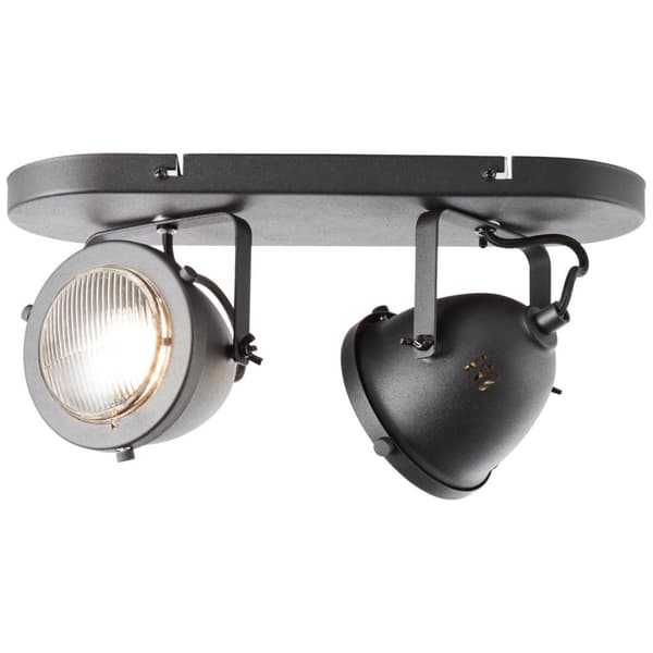 BRILLIANT lampe, Carmen spot bar 2-flammet sort korund, metal/glas, 2x PAR51, GU10, 5W, reflektorlamper (medfølger ikke), A++