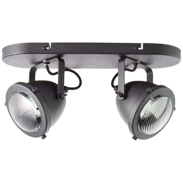BRILLIANT lampe, Carmen spot bar 2-flammet sort korund, metal/glas, 2x PAR51, GU10, 5W, reflektorlamper (medfølger ikke), A++