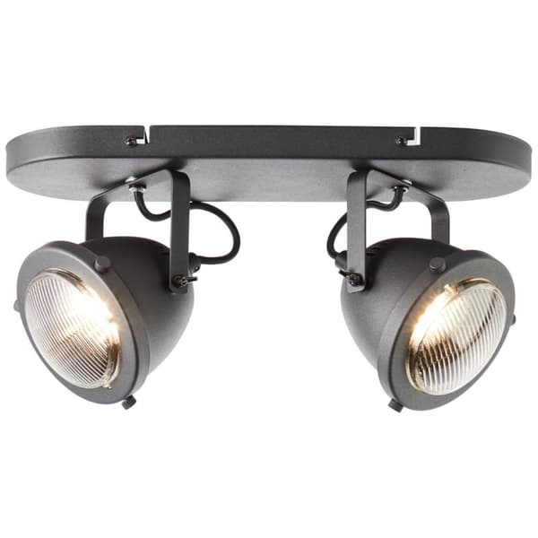 BRILLIANT lampe, Carmen spot bar 2-flammet sort korund, metal/glas, 2x PAR51, GU10, 5W, reflektorlamper (medfølger ikke), A++