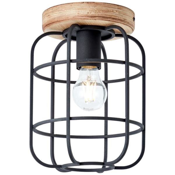 BRILLIANT lampe, Gwen loftslampe antik træ / sort korund, metal / træ, 1x A60, E27, 40W, standard lamper (medfølger ikke), A ++