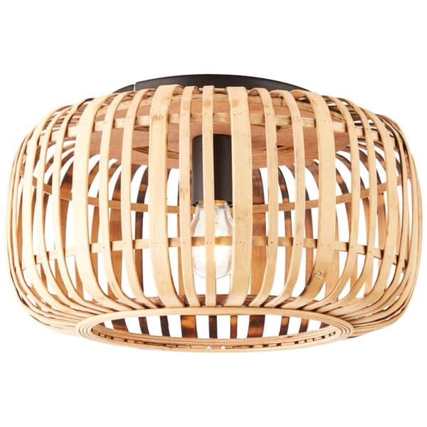 BRILLIANT lampe, Woodrow loftslampe 1-flamme lysebrun, metal/bambus, 1x A60, E27, 60W, standard lamper (medfølger ikke), A++