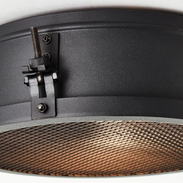 BRILLIANT lamppu, kattovalaisin Zois 30 cm musta korundi, metalli, 1x A60, E27, 28W, vakiolamput (ei sisälly), A ++