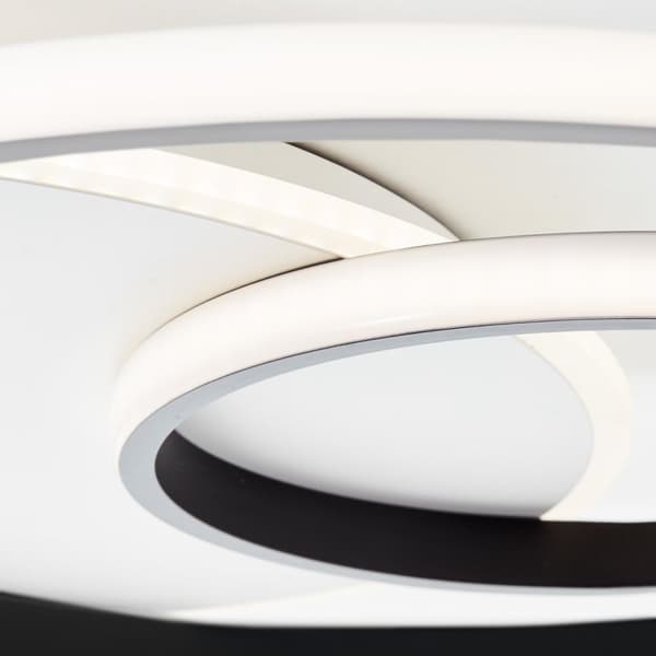 BRILLIANT lamppu, Merapi LED kattovalaisin 51x51cm valkoinen / musta, metalli / muovi, 1x 34W LED integroitu, (4700lm, 3000K), A +