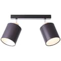 Miniatyrbild 4 av 6: BRILLIANT lampa, Vonnie spot bar 2-lågor svart / träfärgad, metall / trä / textil, 2x A60, E27, 25W, normala lampor (ingår ej), A ++
