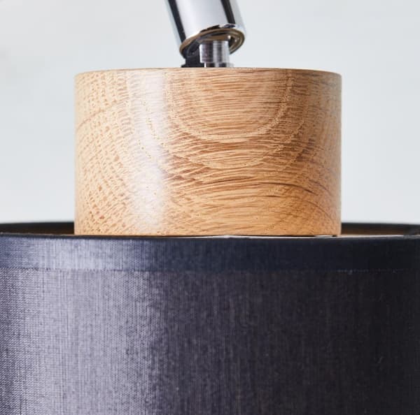 BRILLIANT lampa, Vonnie spot bar 2-lågor svart / träfärgad, metall / trä / textil, 2x A60, E27, 25W, normala lampor (ingår ej), A ++
