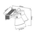 Miniatyrbillede 7 af 11: BRILLIANT lampe, Decca spotbar 2-flammet sort stål, 2x A60, E27, 10W, træ fra bæredygtigt skovbrug (FSC)