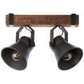 Miniatyrbillede 9 af 11: BRILLIANT lampe, Decca spotbar 2-flammet sort stål, 2x A60, E27, 10W, træ fra bæredygtigt skovbrug (FSC)