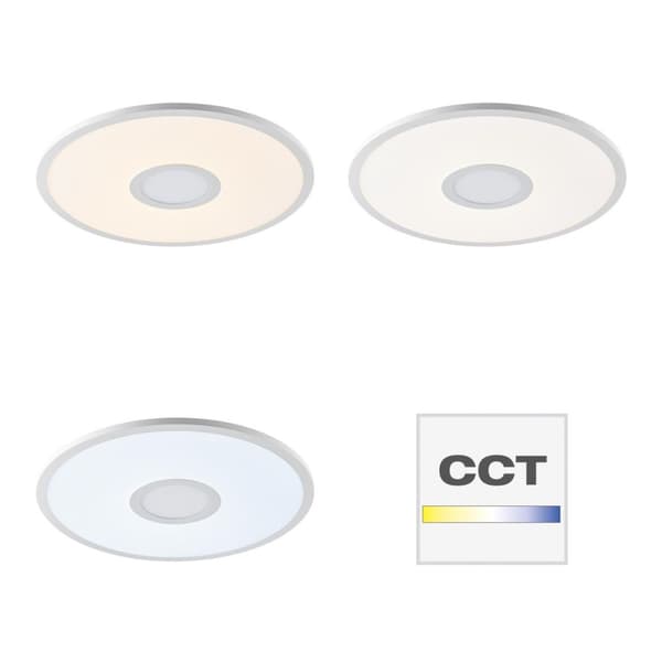 BRILLIANT lampe, Agneta LED loftpanel 60 cm hvid, 1x LED integreret, 37W LED integreret, (3800lm, 2700-6200K), RGB baggrundsbelysning til farverig acc