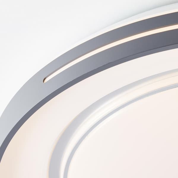 BRILLIANT lampe, Barty LED væg- og loftlampe 48cm hvid / mørkegrå, 1x LED integreret, 30W LED integreret, (2900lm, 3000-6500K), dæmpbar med fjernbetje